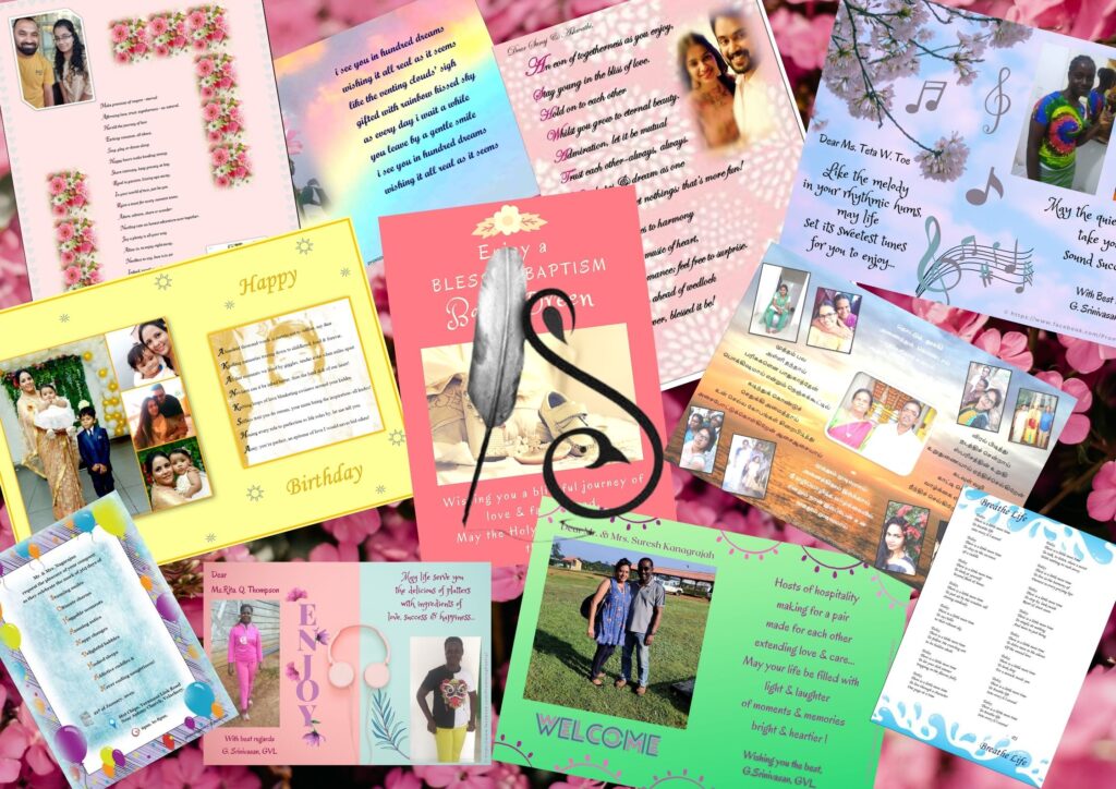 Collage of poetry gifts